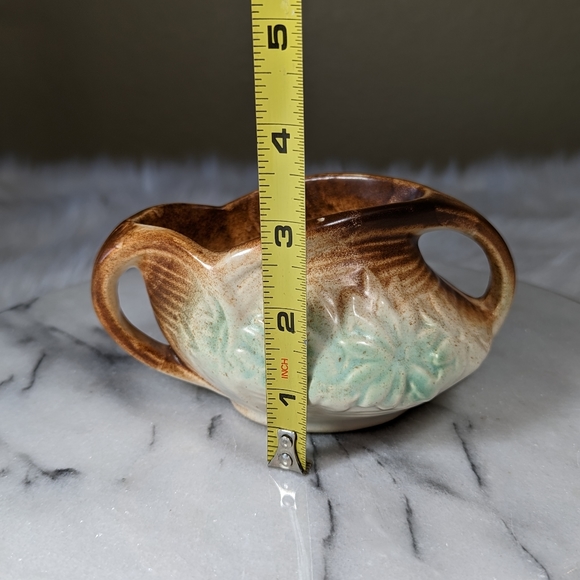 Vintage 1940s McCoy Daisy Pattern Green Sugar Bowl Pottery - Picture 8 of 10